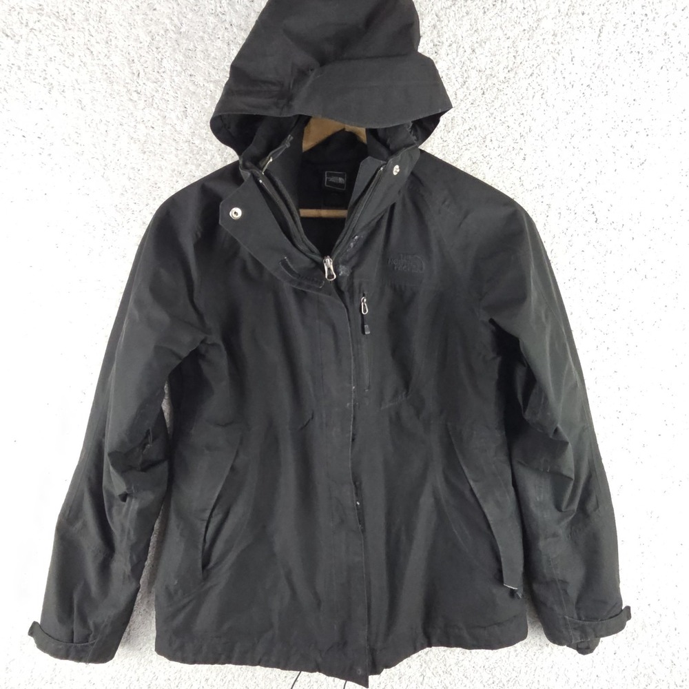 North Face Hyvent 2 in 1 Jacket Womens Medium Black Ski Snowboard Fleece & Shell